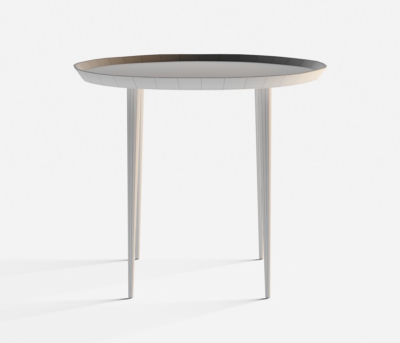 Oval gold Low-poly table 3D model_5