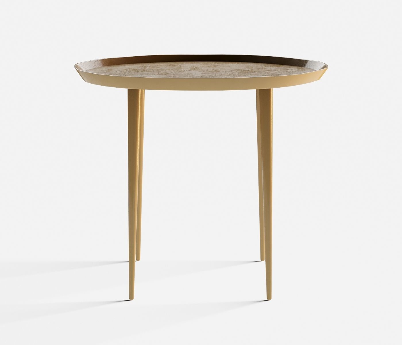 Oval gold Low-poly table 3D model_1