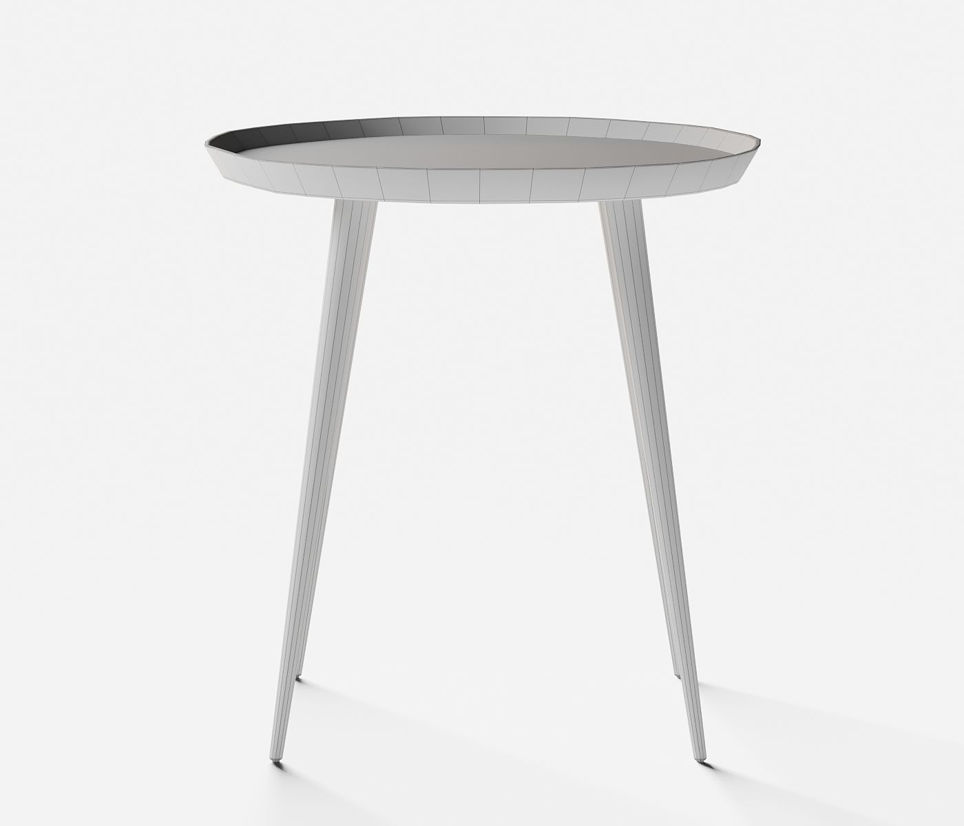 Oval gold Low-poly table 3D model_6