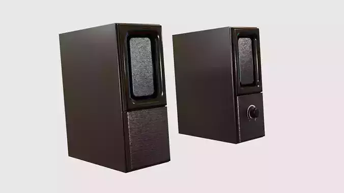 Computer Speakers Low-poly 3D model