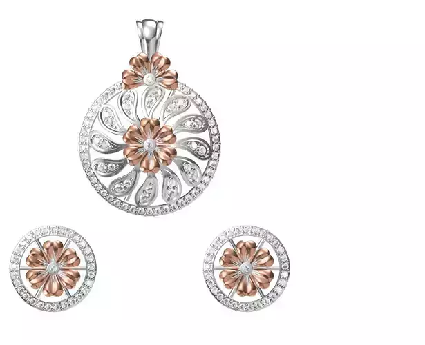 Women Earring Pendant Set STL JCD Details