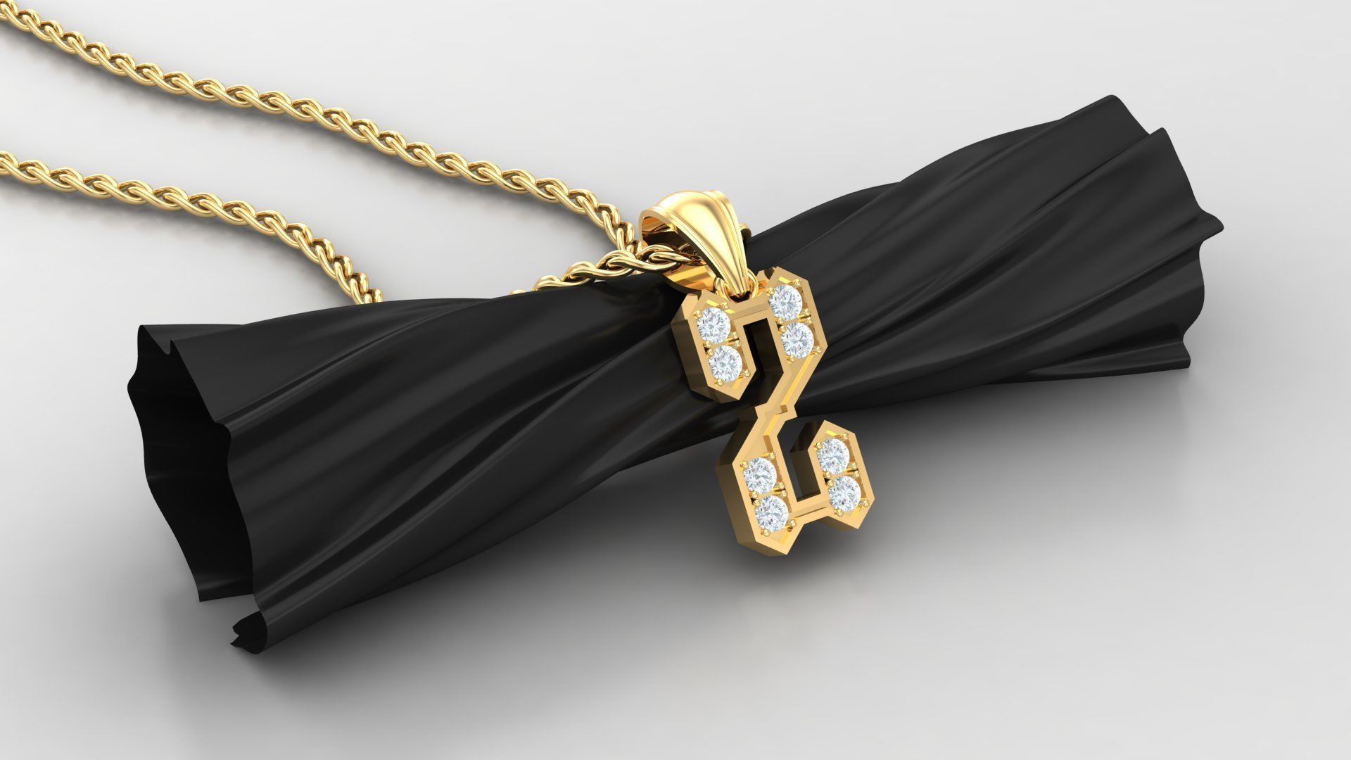 Pendant  Letter Z 3D print model_2