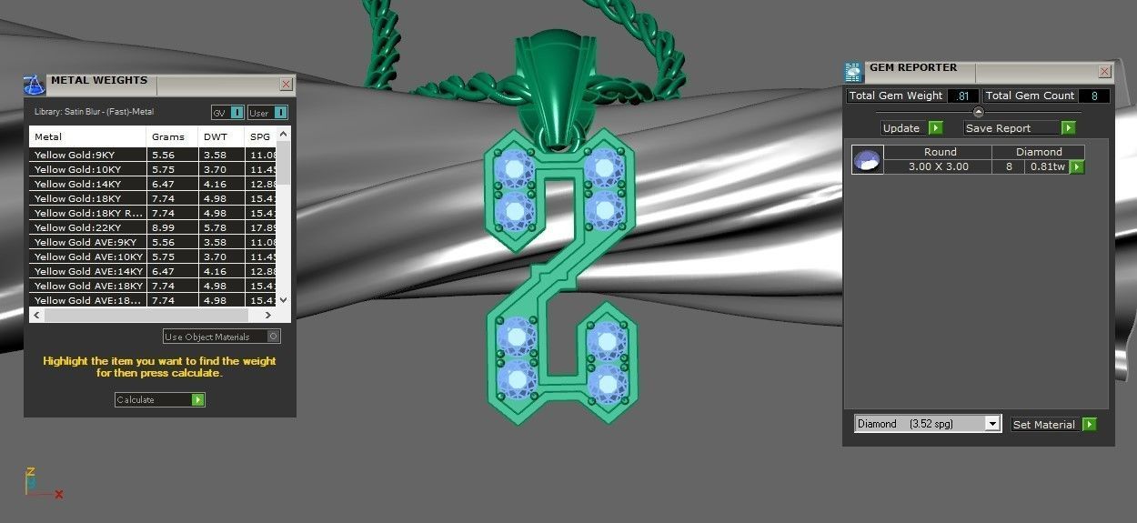 Pendant  Letter Z 3D print model_1