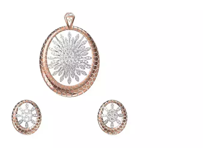 Women Earring Pendant Set STL JCD Details