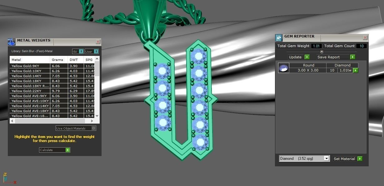 Pendant  Letter U 3D print model_1