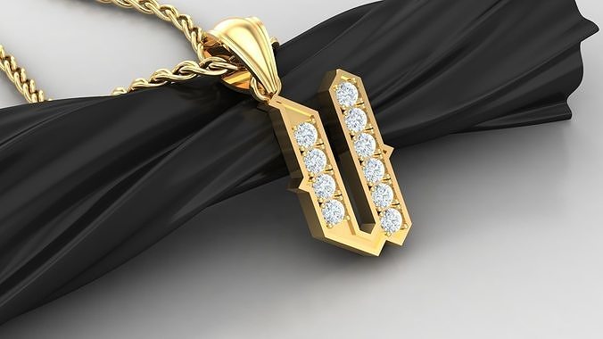 Pendant  Letter U 3D print model