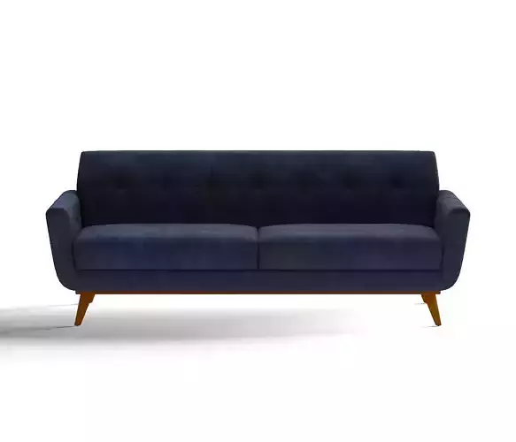 Sofa leather blue low-poly