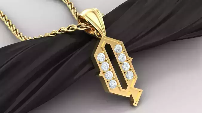 Pendant  Letter Q 3D print model