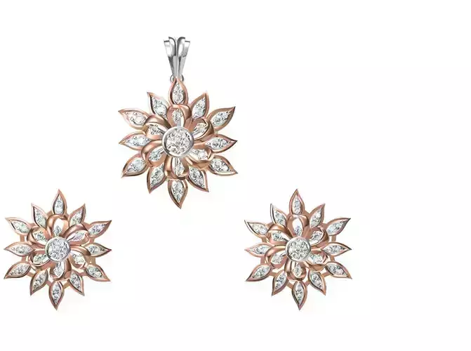 Women Earring Pendant Set STL JCD Details