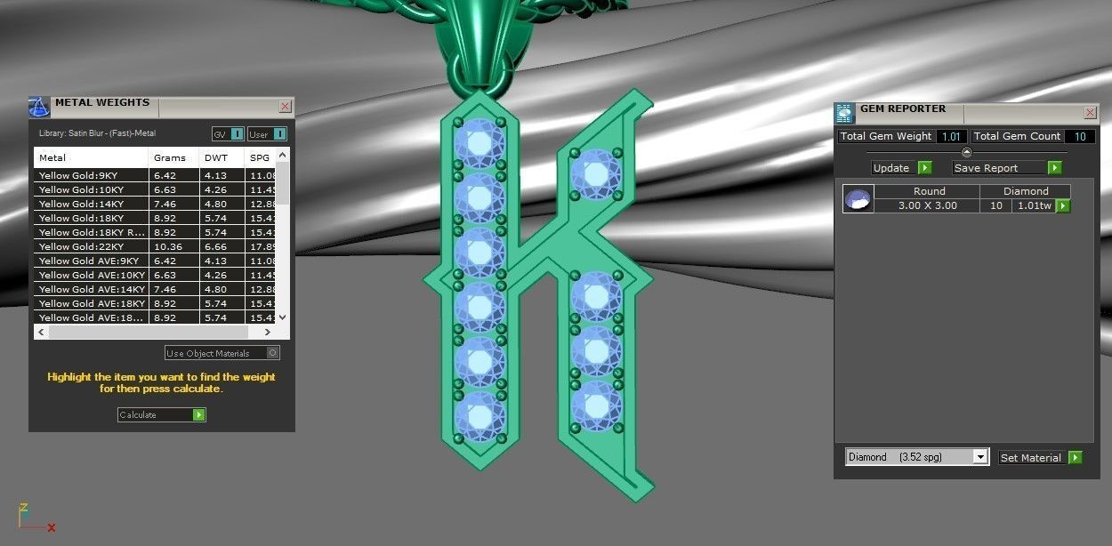 Pendant Letter K 3D print model_1