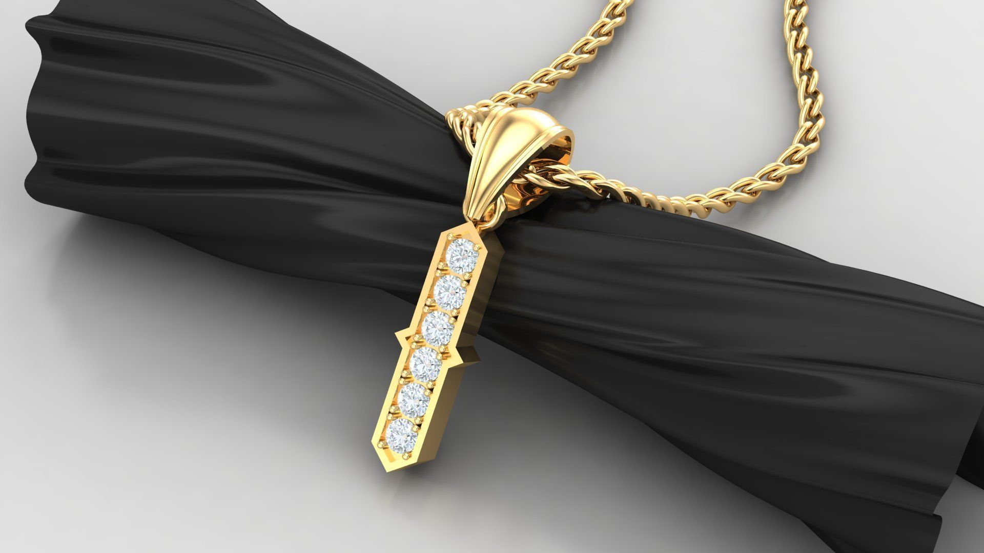 Pendant  Letter I 3D print model_3