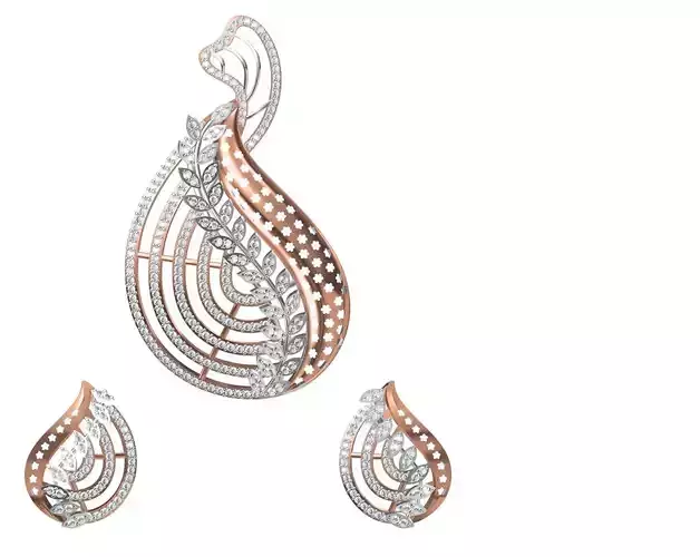 Women Earring Pendant Set STL JCD Details