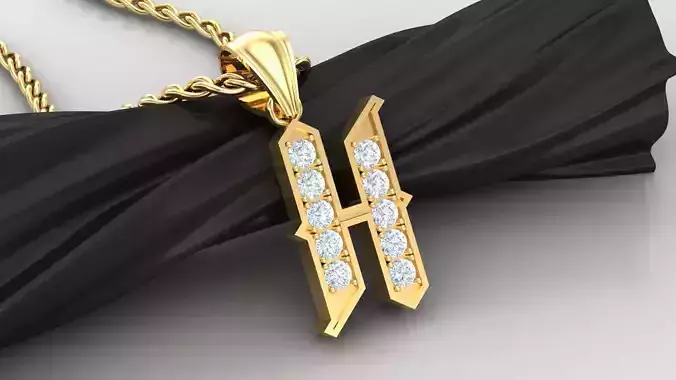 Pendant  Letter H 3D print model