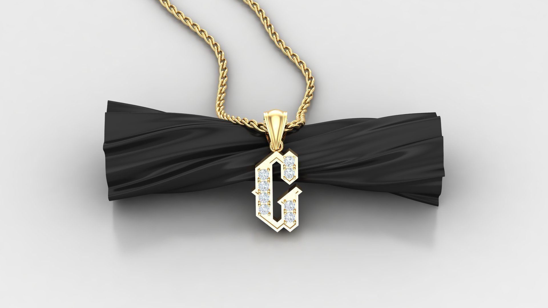 Pendant Letter G 3D print model_3