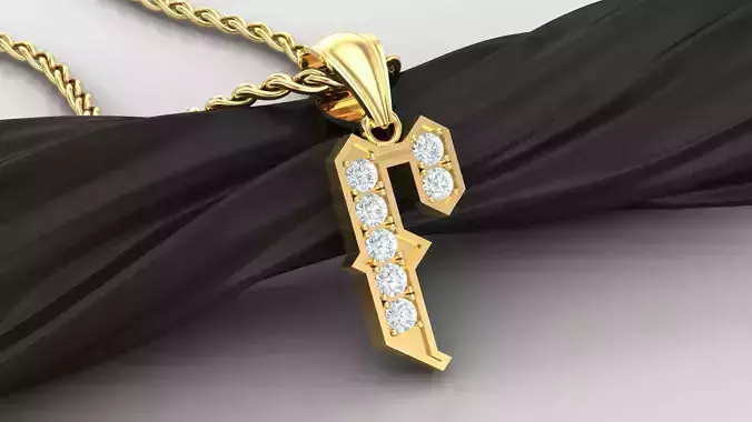 Pendant  Letter F 3D print model