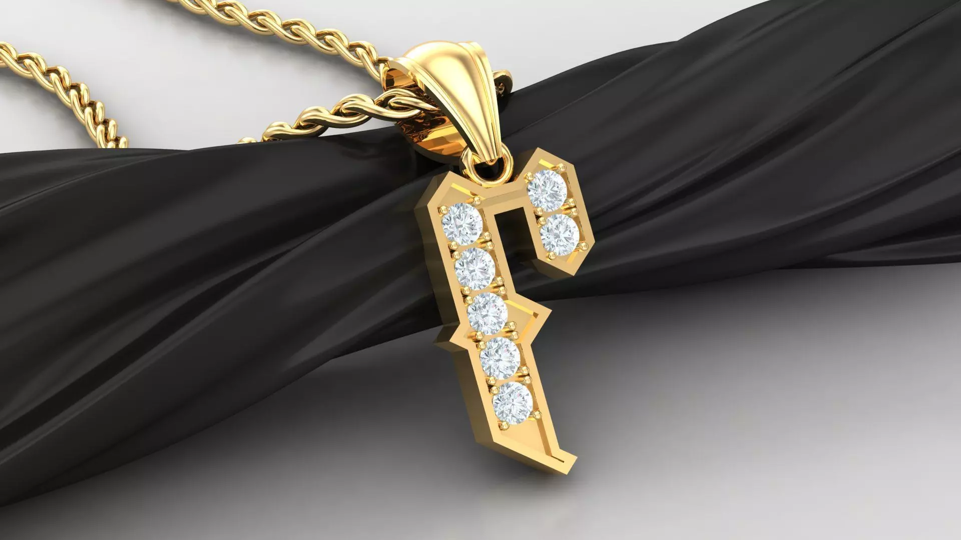 Pendant Letter F 3D print model_0