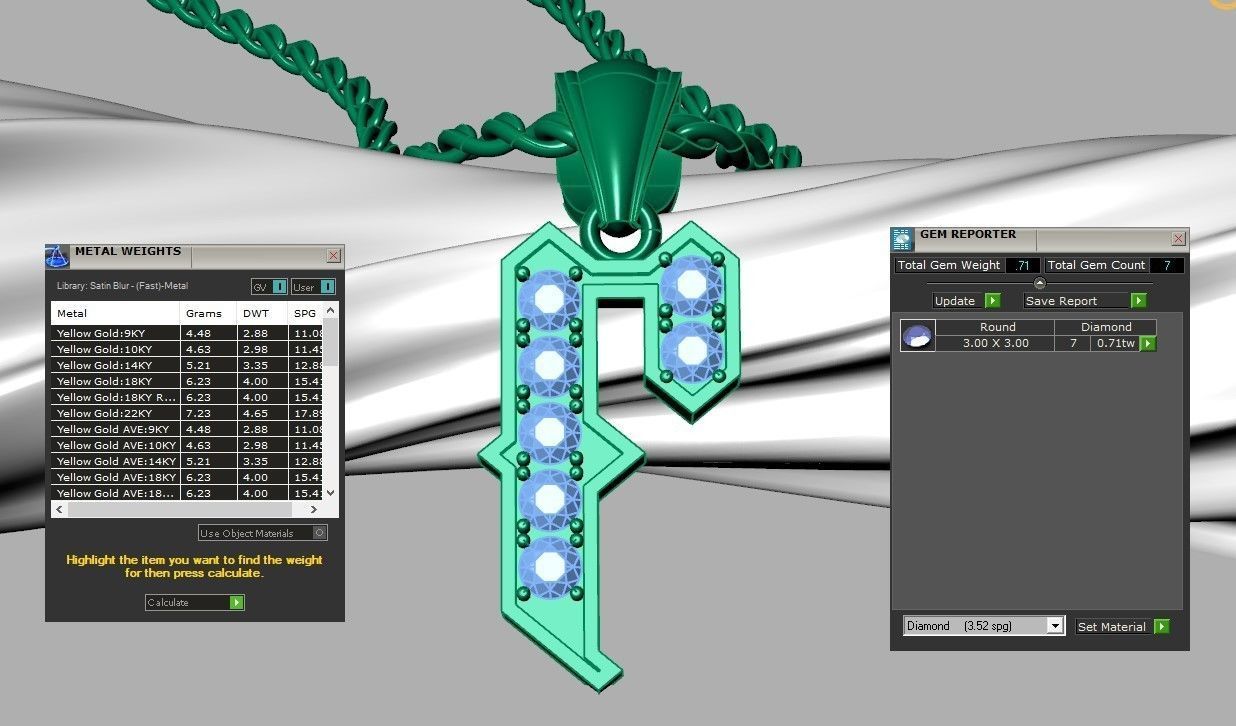 Pendant Letter F 3D print model_4