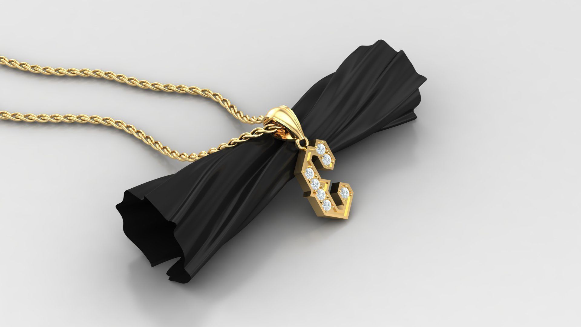 Pendant Letter E 3D print model_2