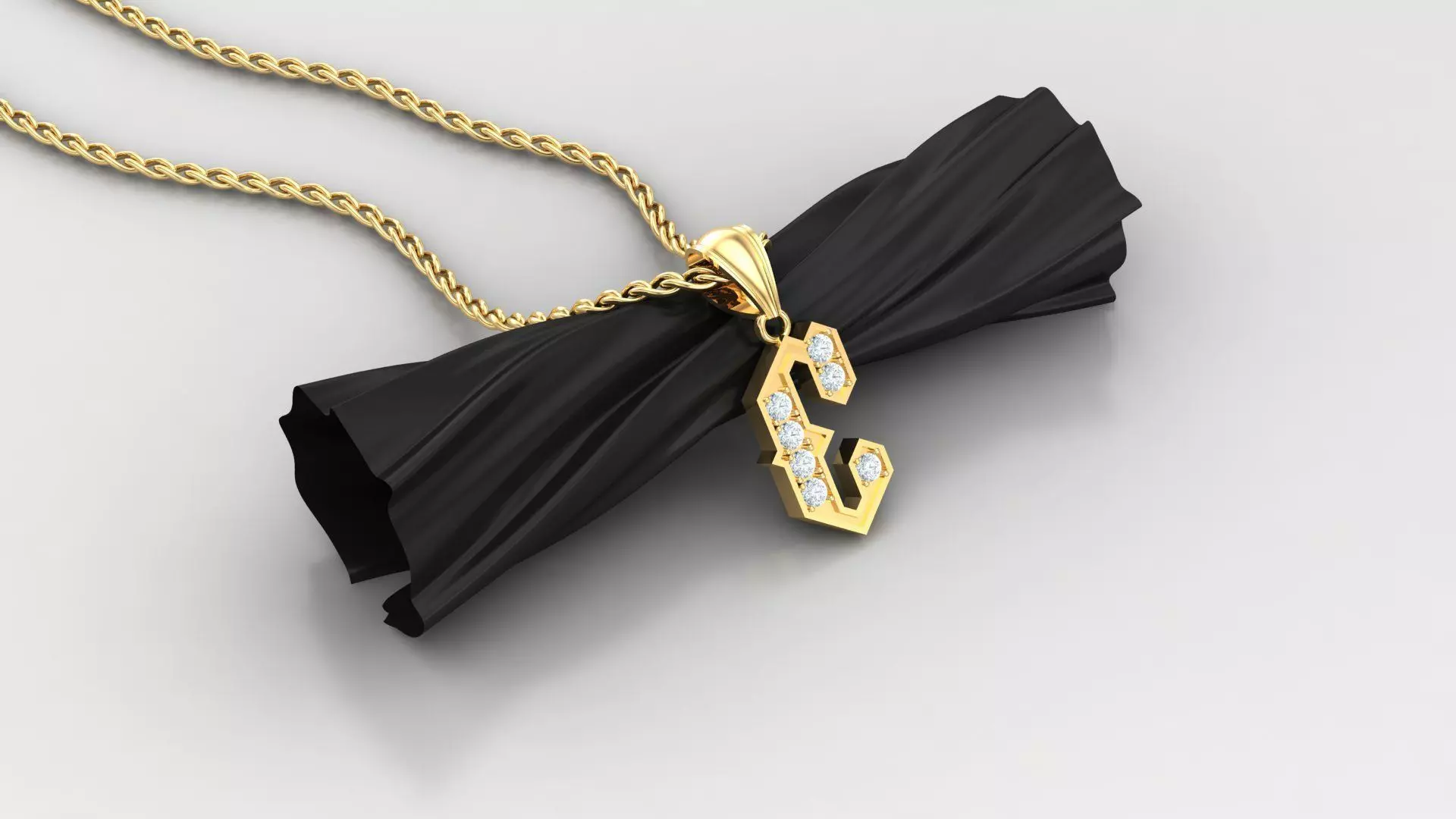 Pendant Letter E 3D print model_0