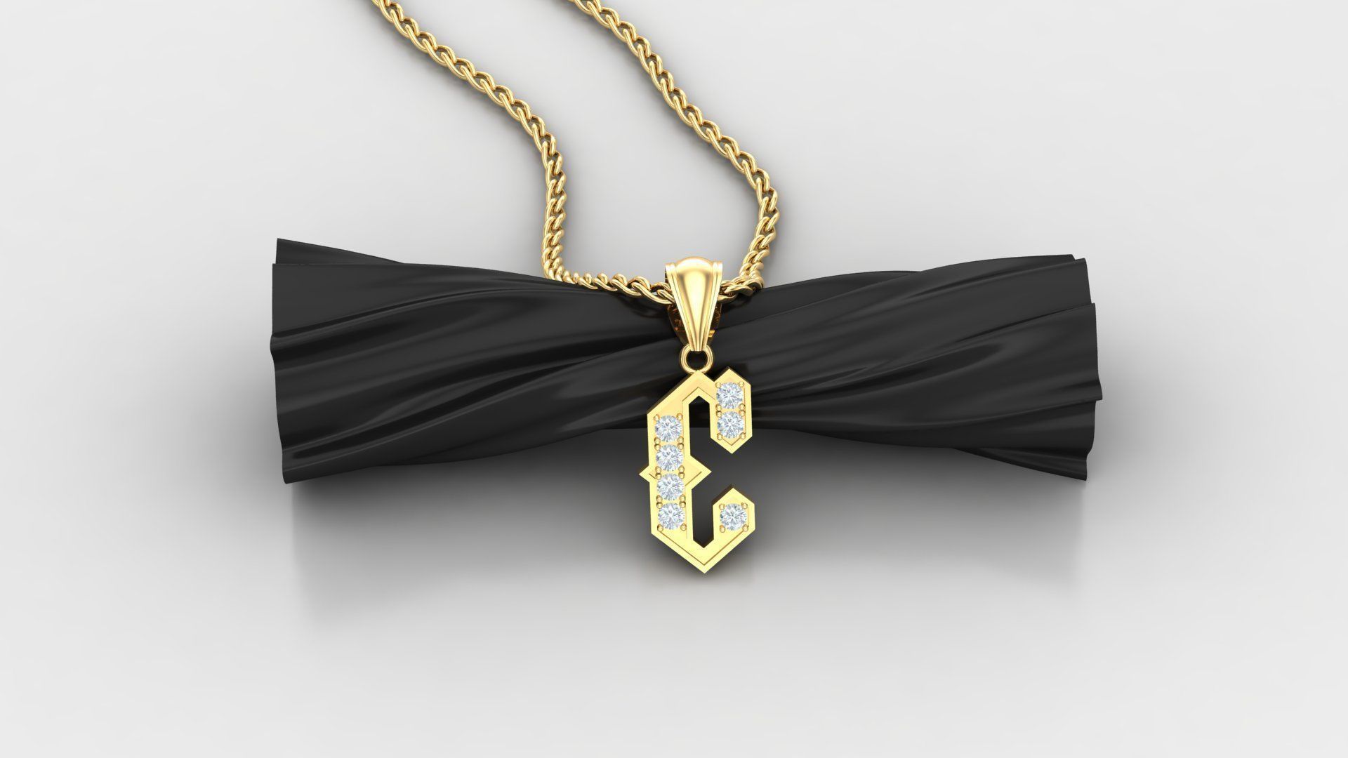 Pendant Letter E 3D print model_1