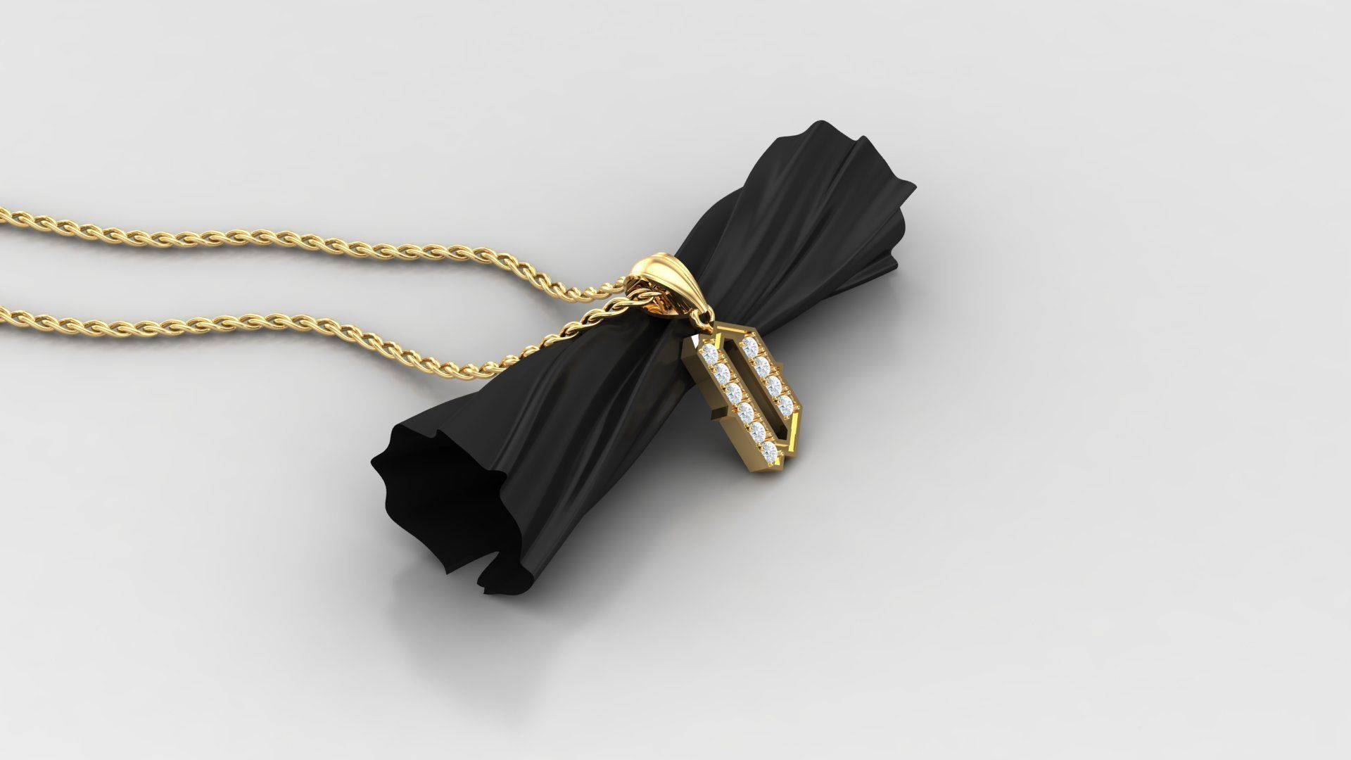 Pendant Letter D 3D print model_2