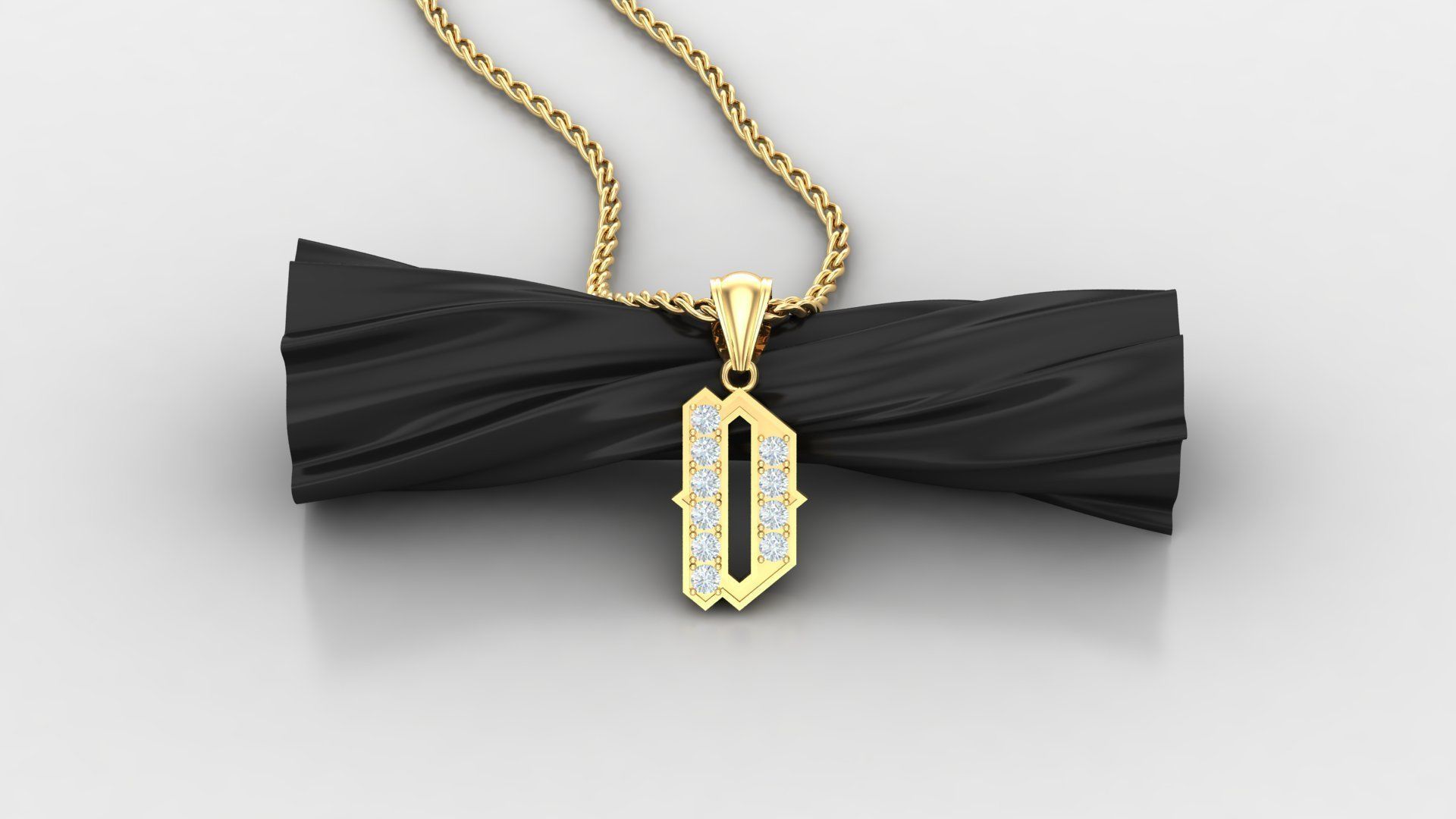 Pendant Letter D 3D print model_1