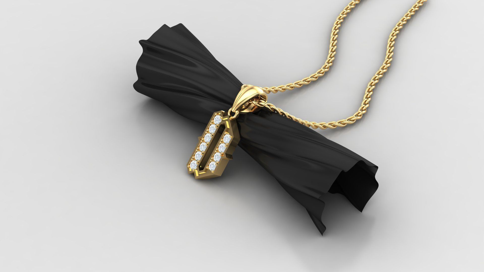 Pendant Letter D 3D print model_3