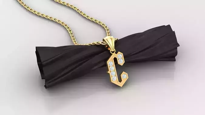 Pendant  Letter C 3D print model