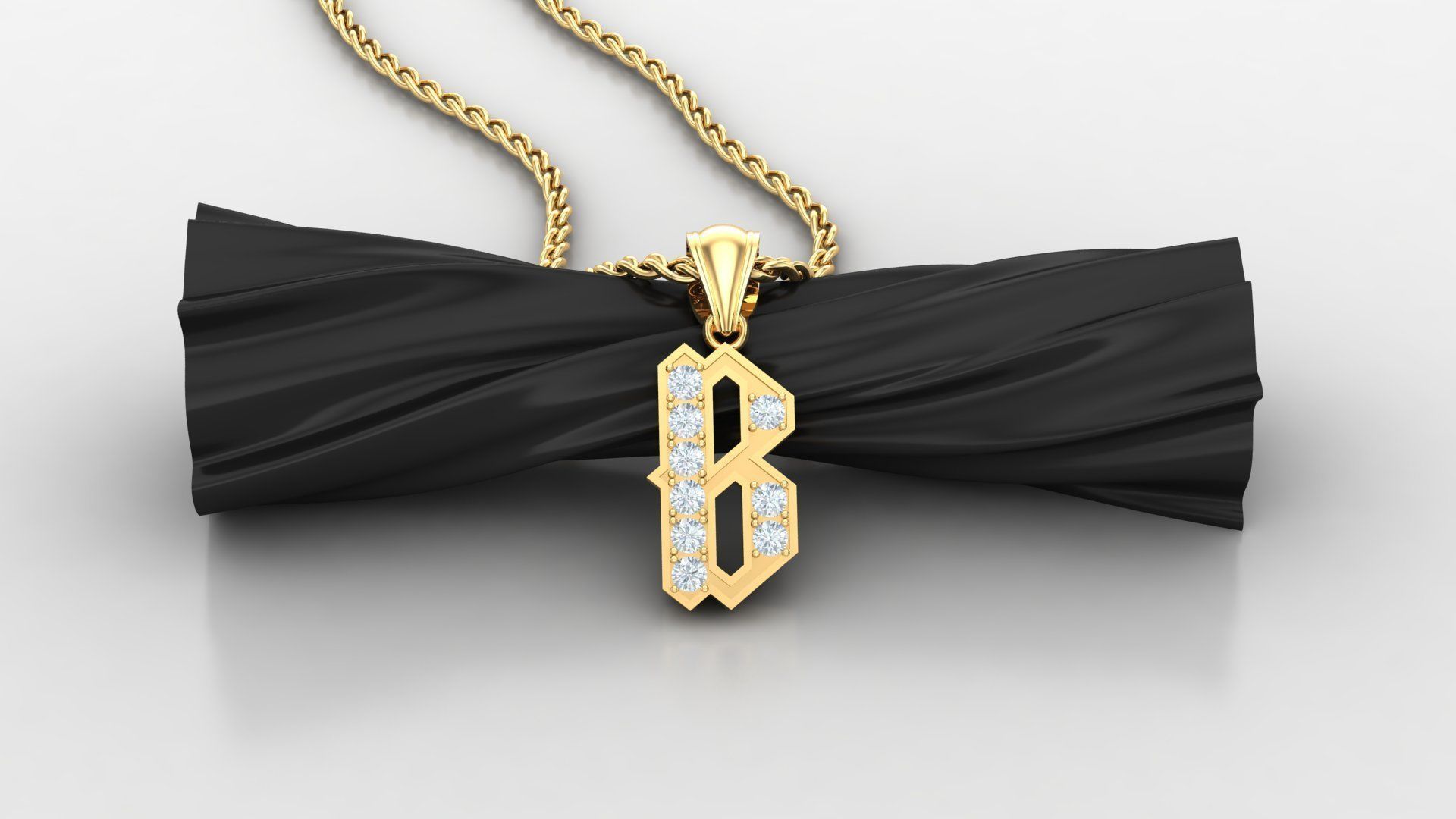 Pendant Letter B 3D print model_1