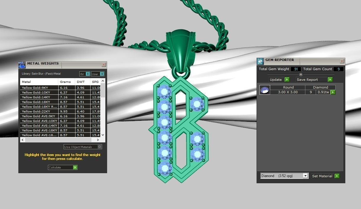Pendant Letter B 3D print model_4