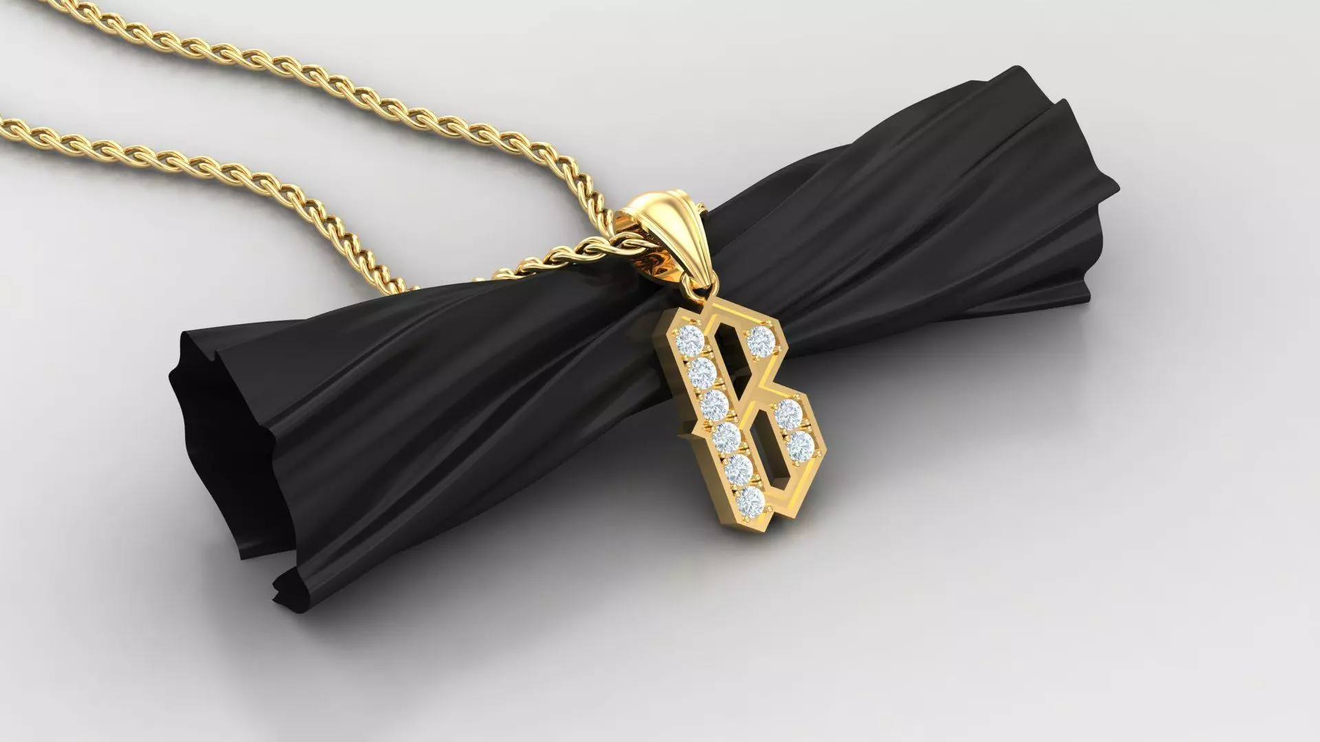 Pendant Letter B 3D print model_0
