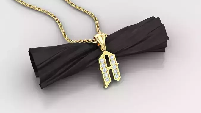 Pendant  Letter A 3D print model