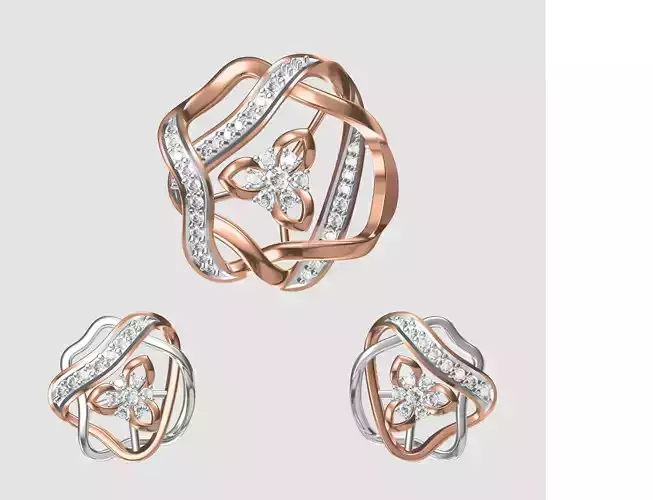 Women Earring Pendant Set STL JCD Details