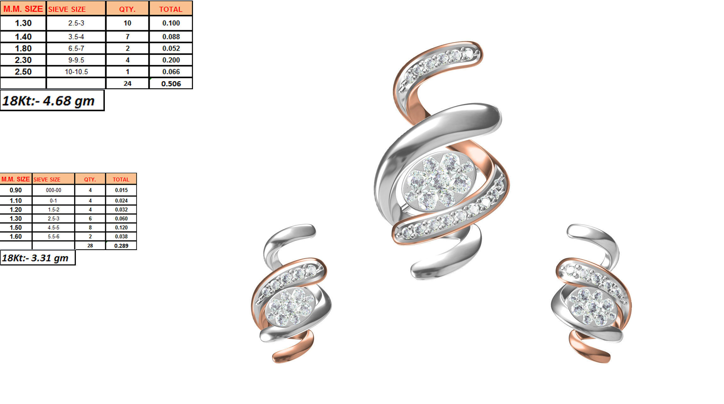 Women Earring Pendant Set STL JCD Details 3D print model_1