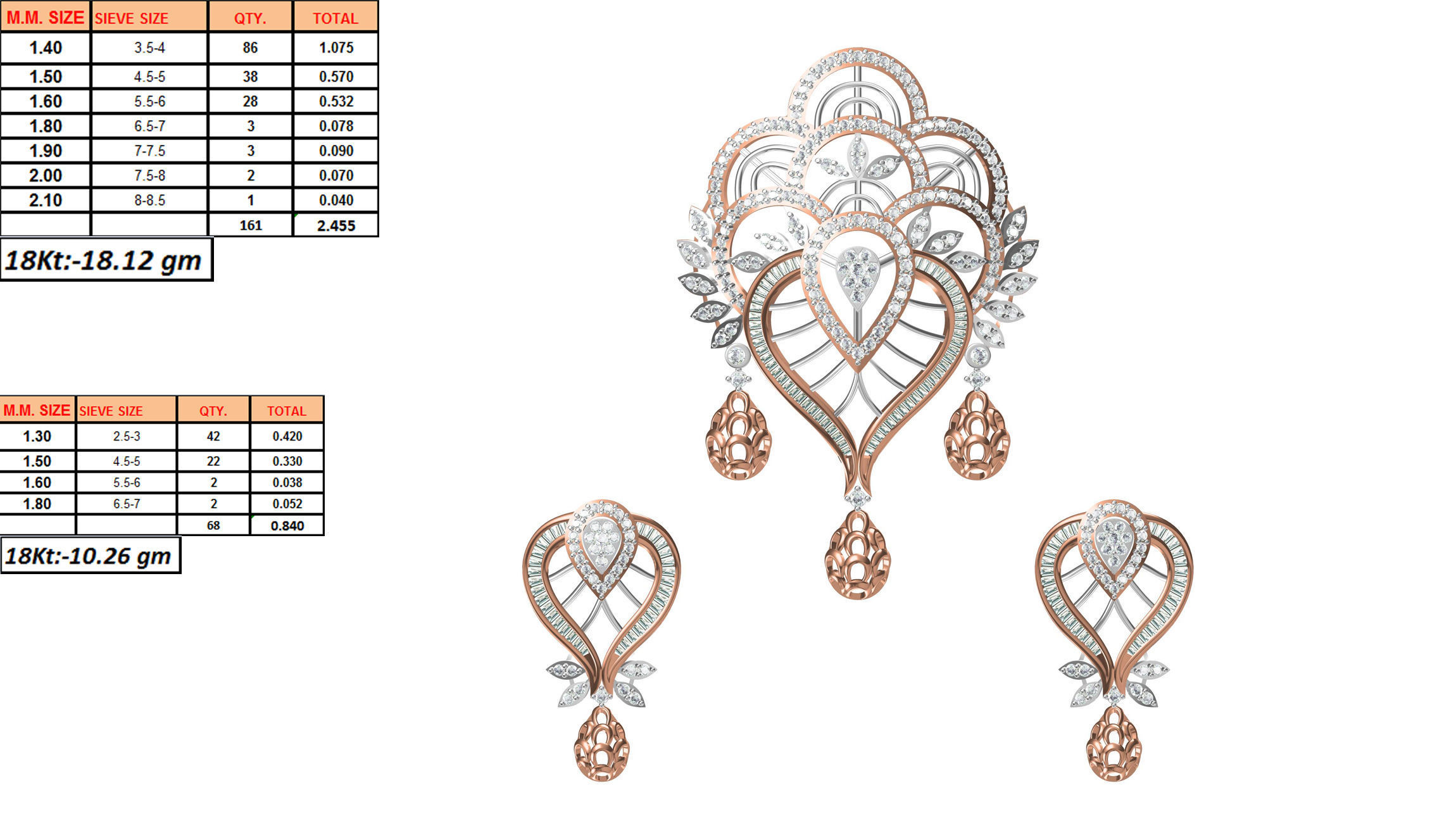 Women Earring Pendant Set STL JCD Details 3D print model_1