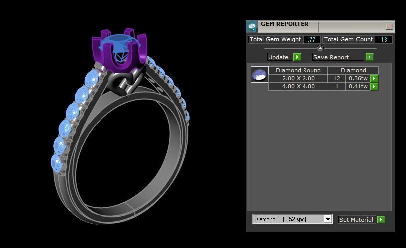 Diamond Ring 3D print model_4