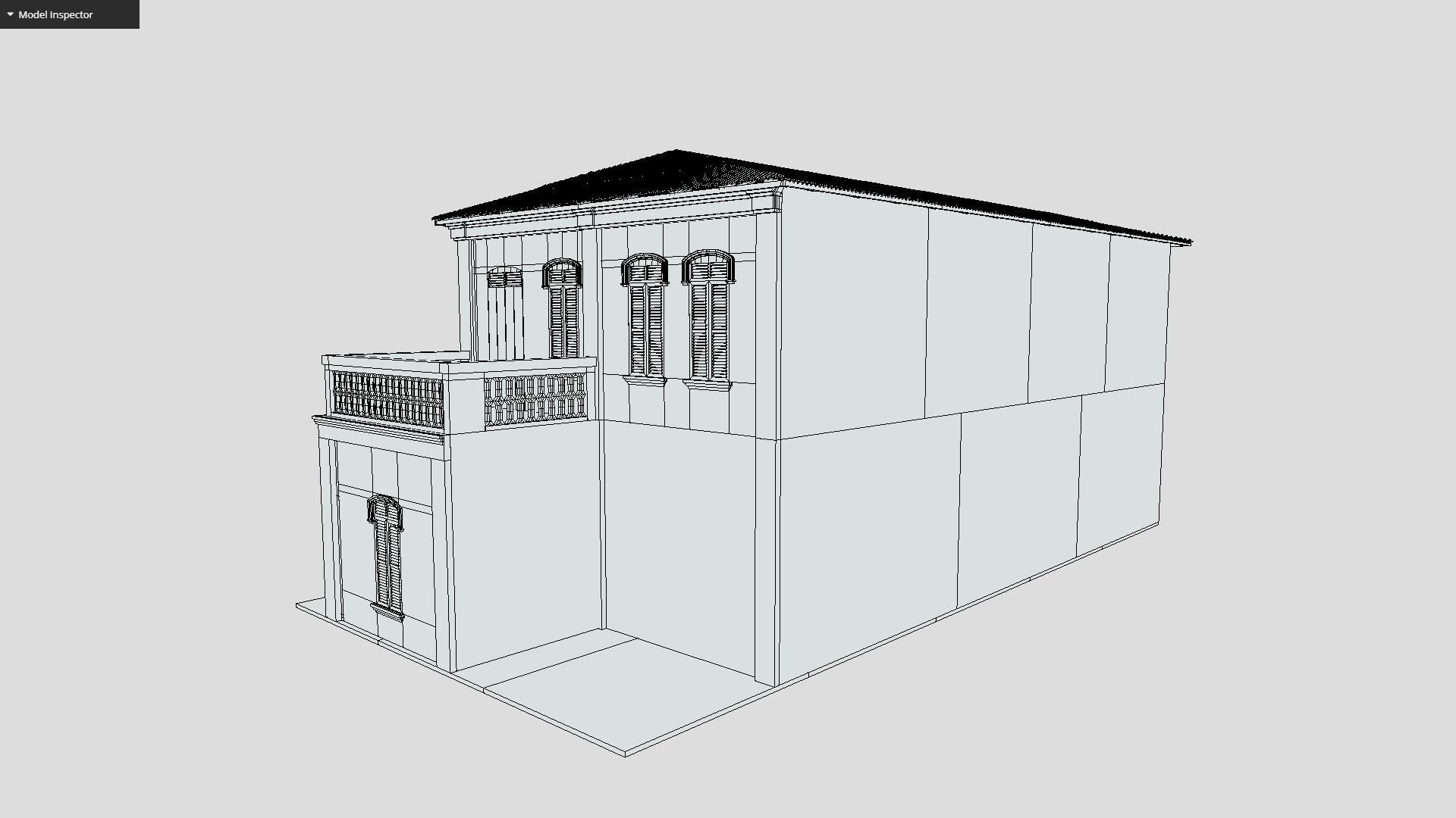 Colonial Building Low-poly 3D model_9