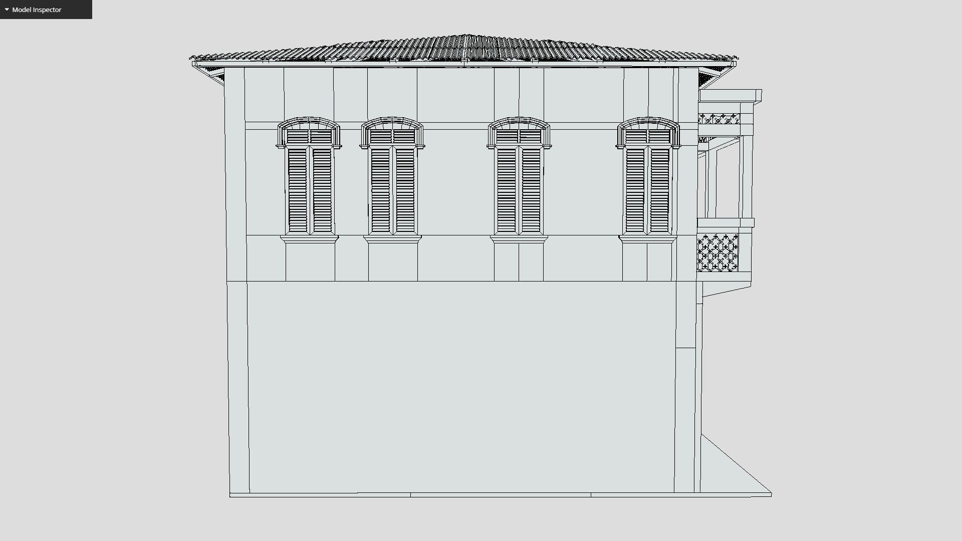 Colonial Building Low-poly 3D model_7