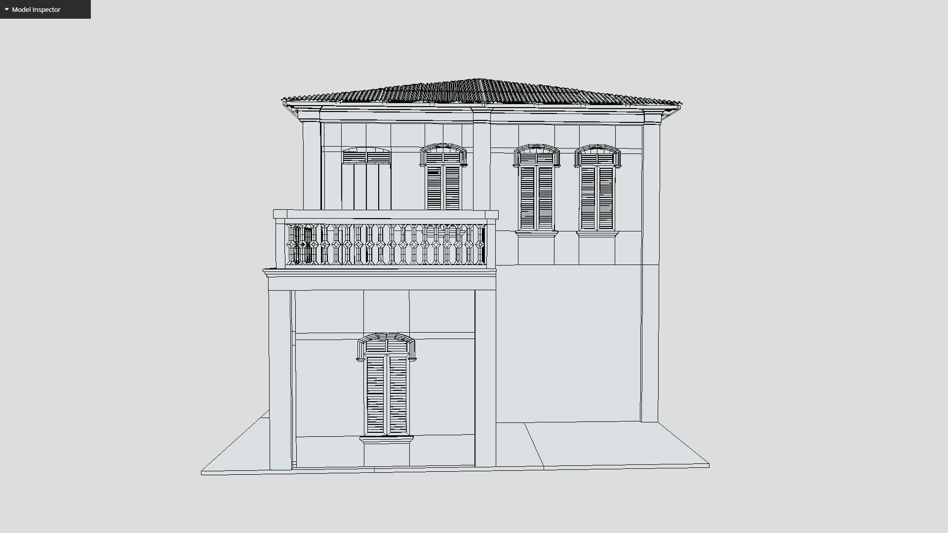 Colonial Building Low-poly 3D model_5