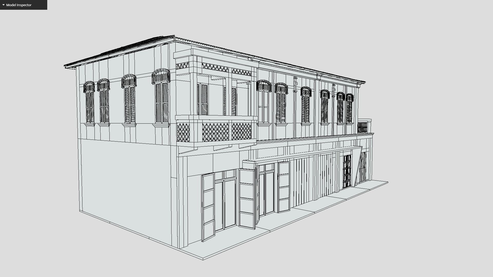 Colonial Building Low-poly 3D model_11
