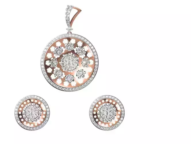 Women Earring Pendant Set STL JCD Details
