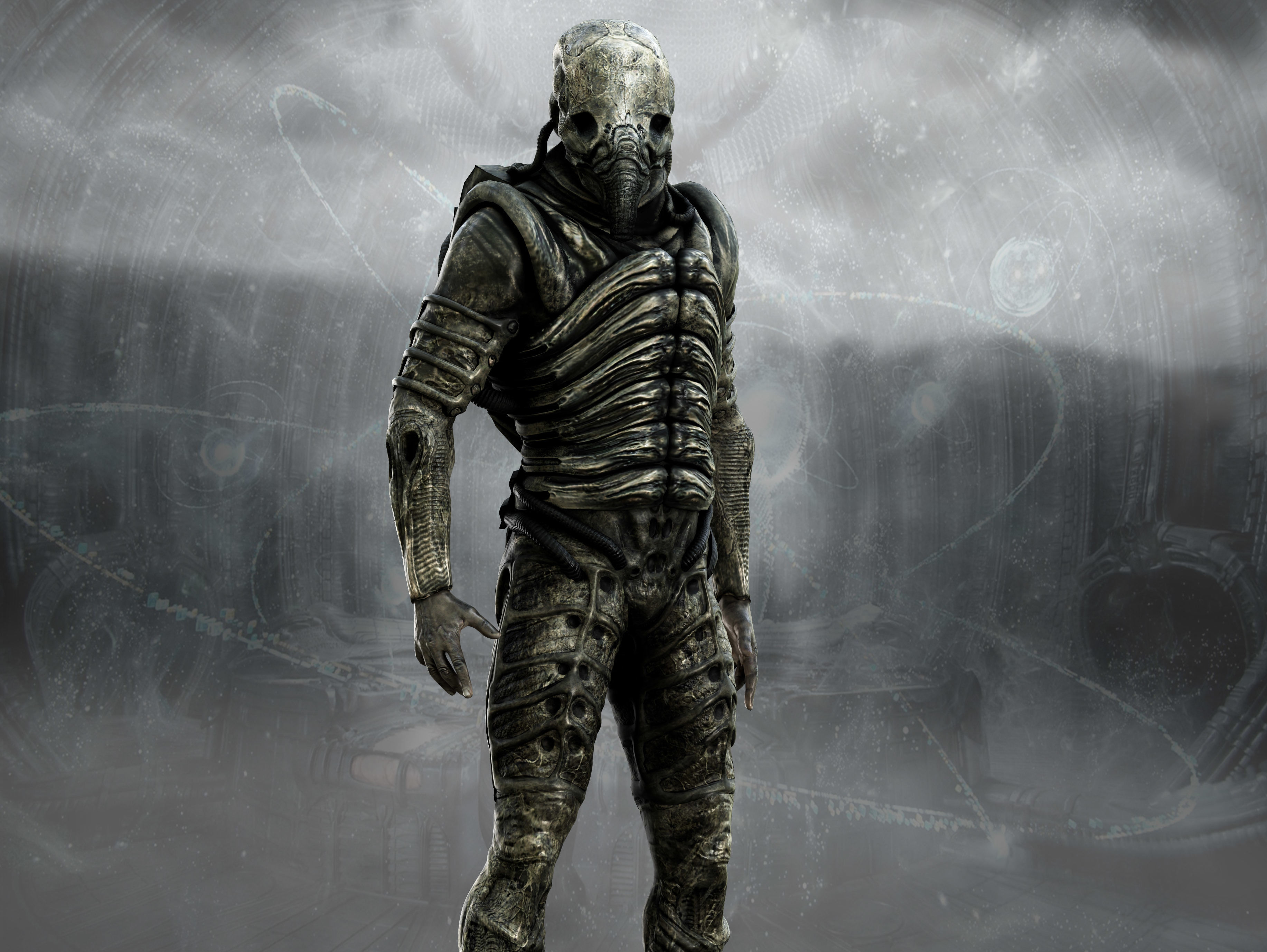 Prometheus Space Jockey Low-poly 3D model_3