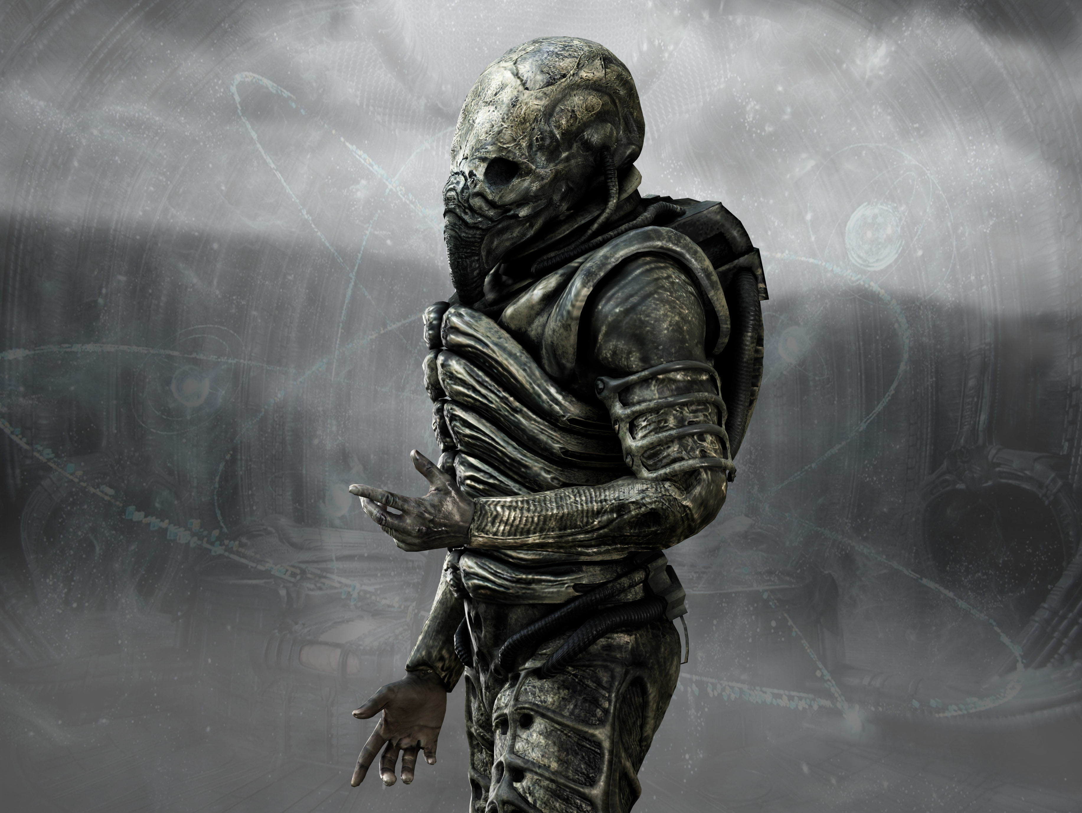 Prometheus Space Jockey Low-poly 3D model_4