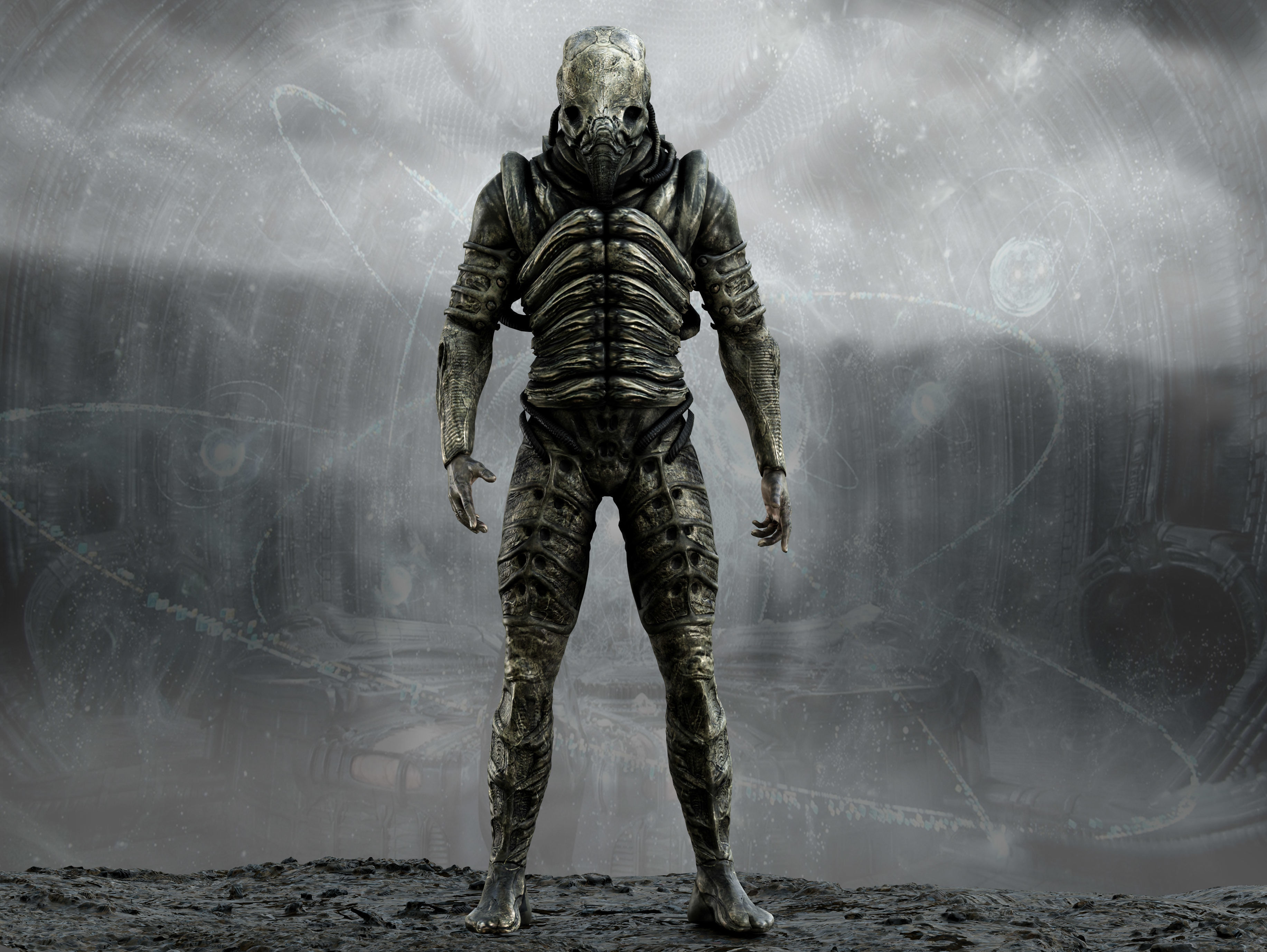 Prometheus Space Jockey Low-poly 3D model_9