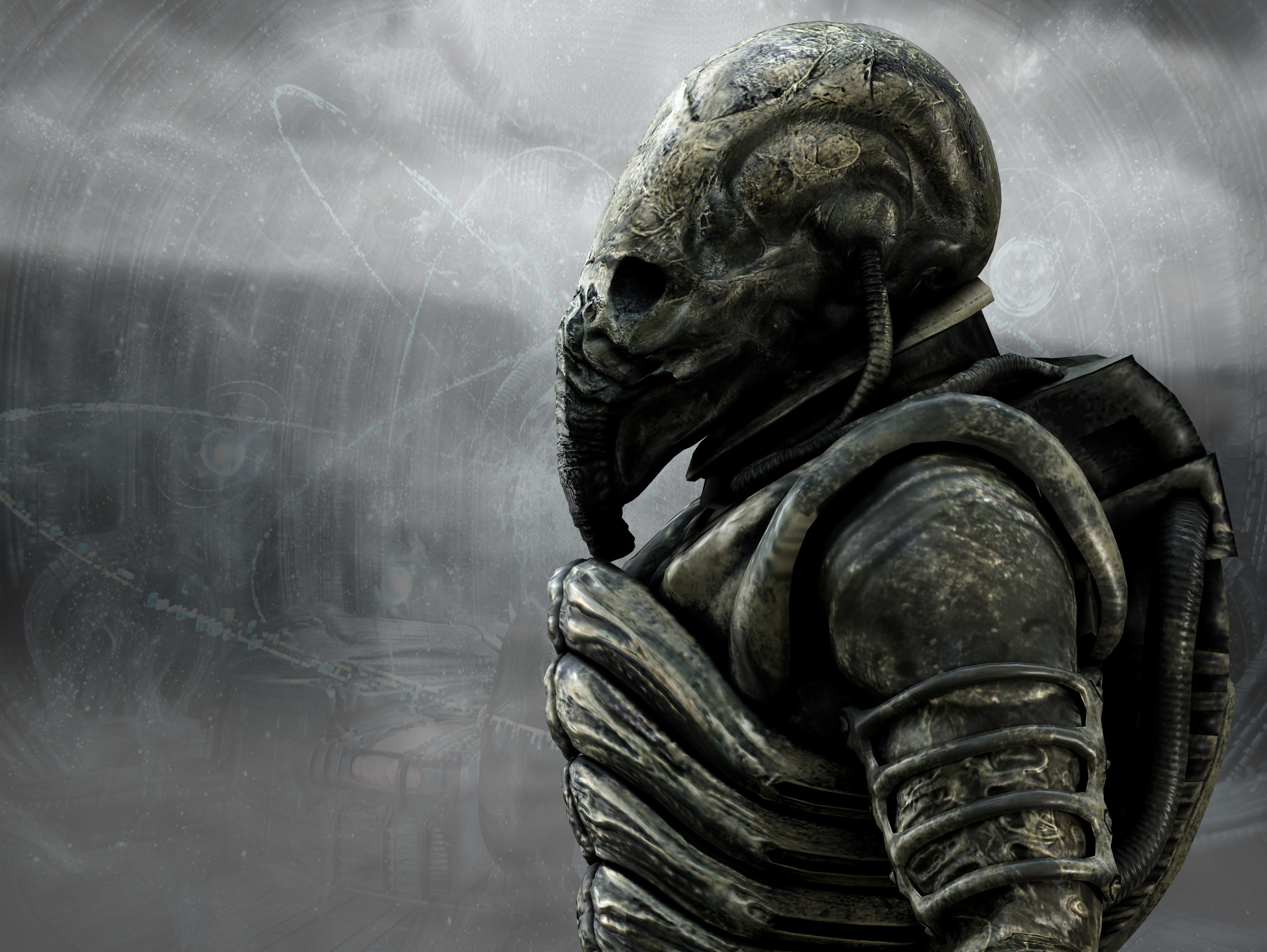 Prometheus Space Jockey Low-poly 3D model_1