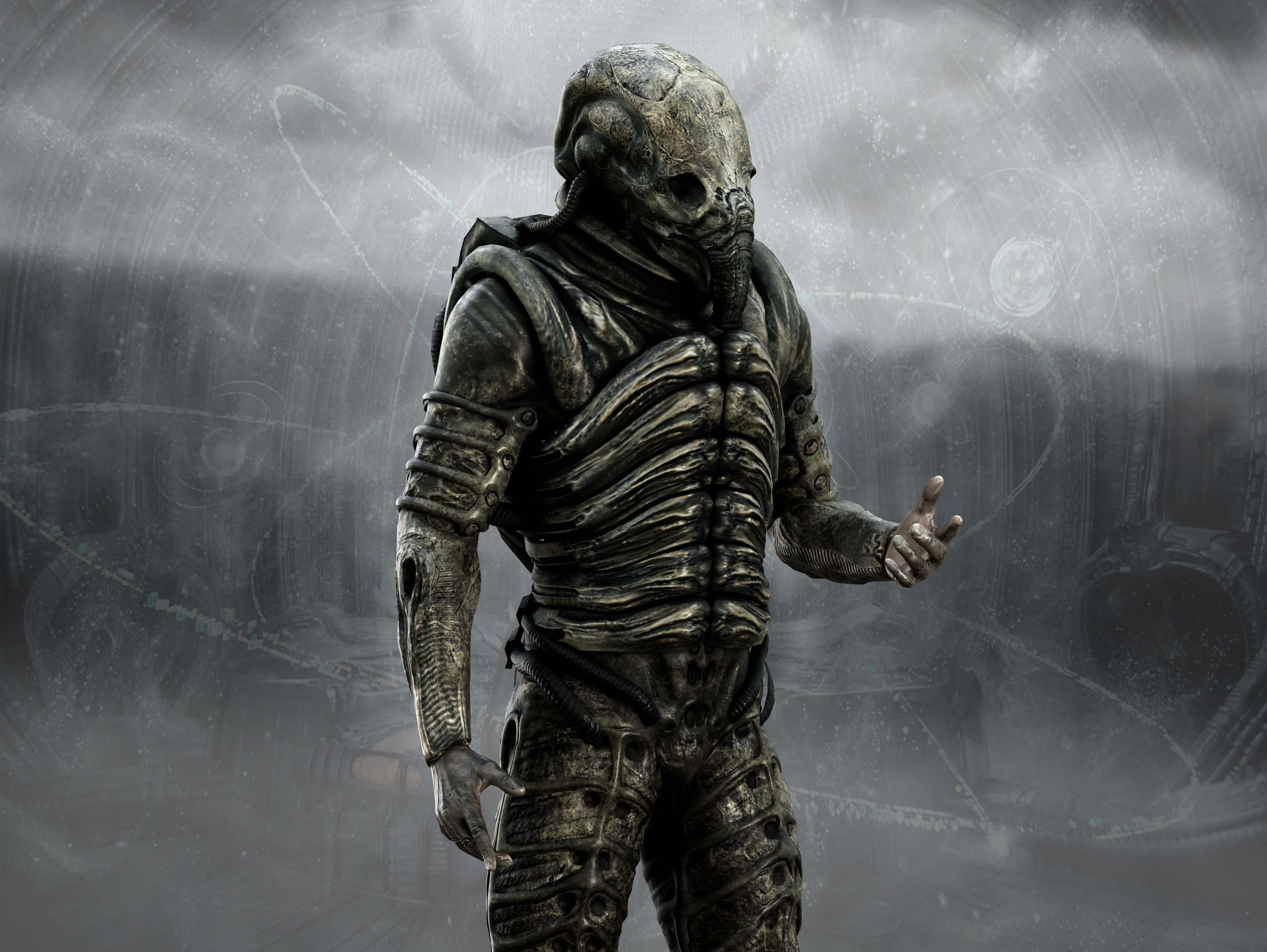 Prometheus Space Jockey Low-poly 3D model_6