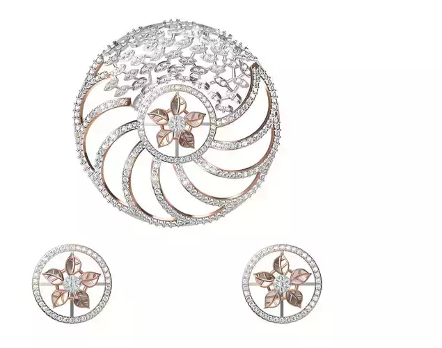 Women Earring Pendant Set STL JCD Details 3D print model