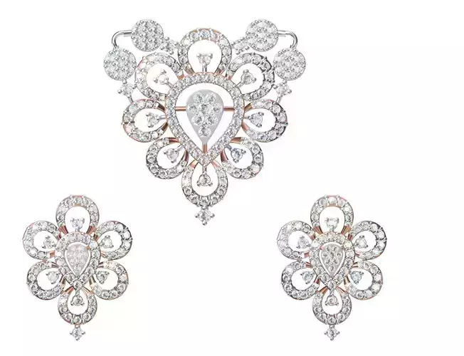 Women Earring Pendant Set STL JCD Details 3D print model