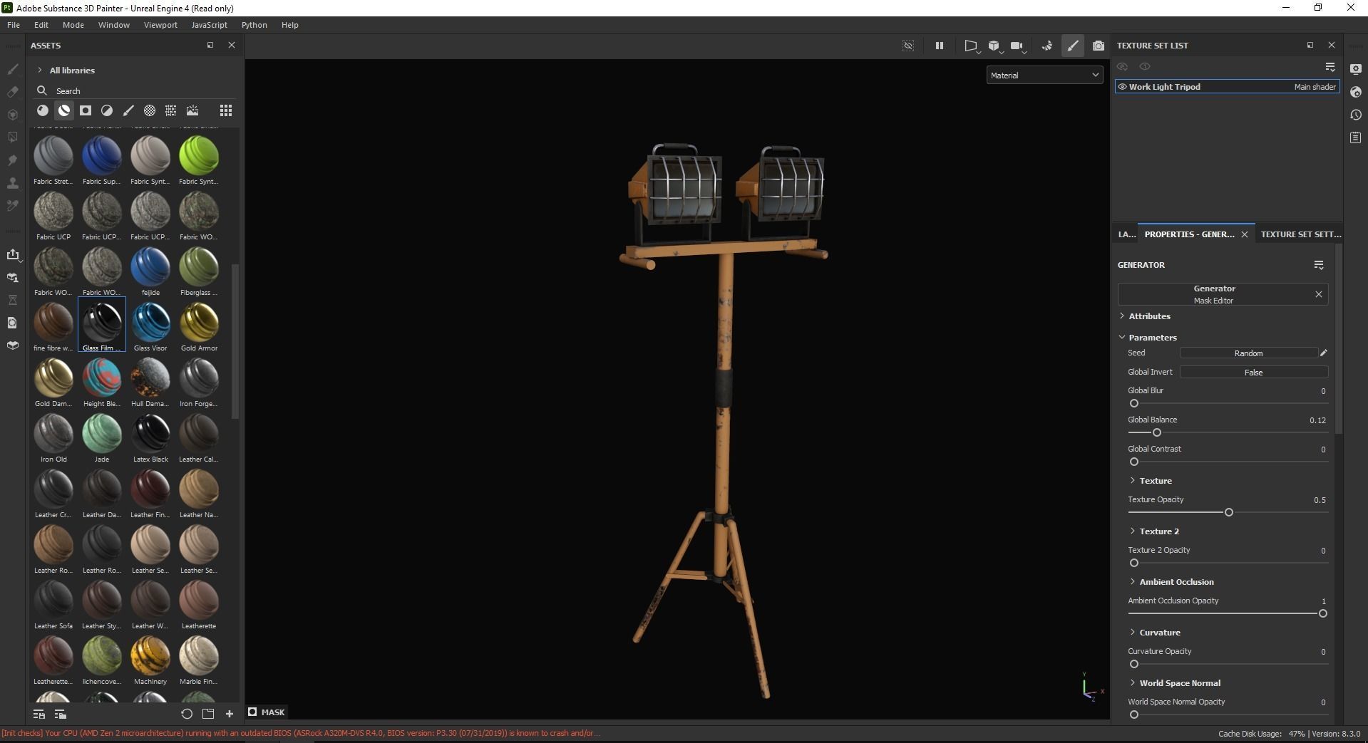 Work Light Tripod 3D Model Low-poly 3D model_6