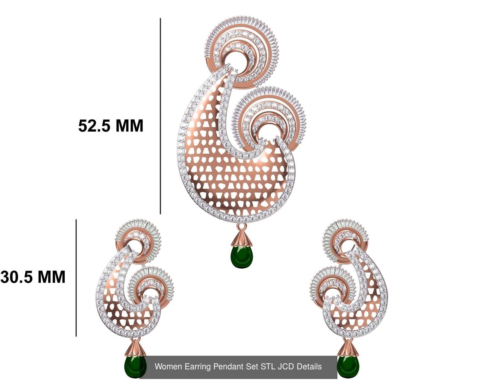 58 Women Earring Pendant Set STL JCD Details Collection _45